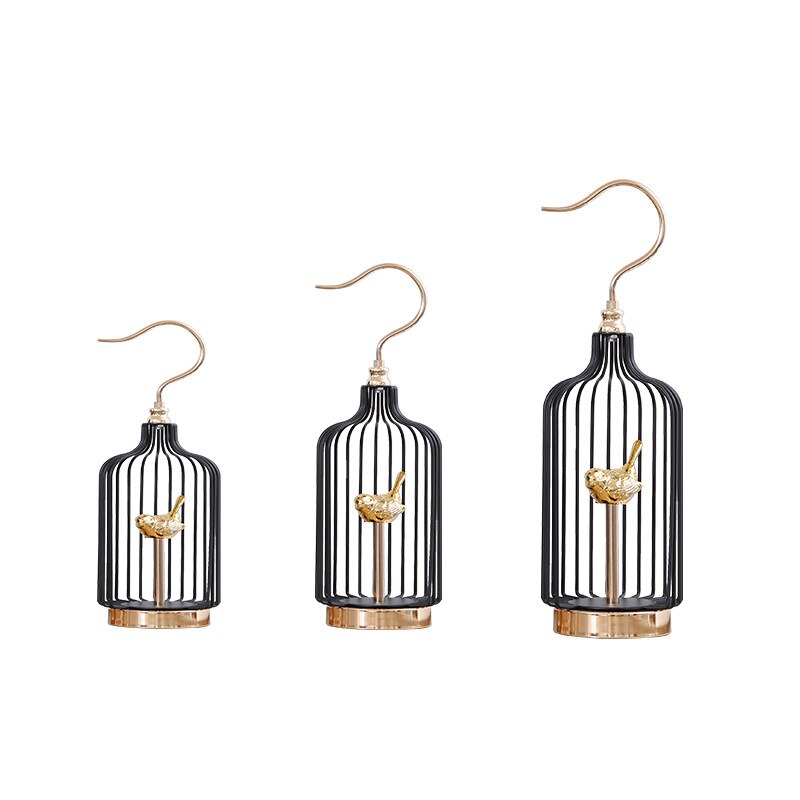 Anyhouz 52cm Golder Handle Birdcage Tabletop Home Decor Modern Art Living Room Display House Decorative Crafts Metal Ornaments-Tabletop Decor-PEROZ Accessories