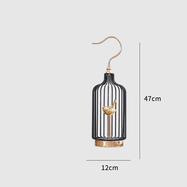 Anyhouz 47cm Golder Handle Birdcage Tabletop Home Decor Modern Art Living Room Display House Decorative Crafts Metal Ornaments-Tabletop Decor-PEROZ Accessories