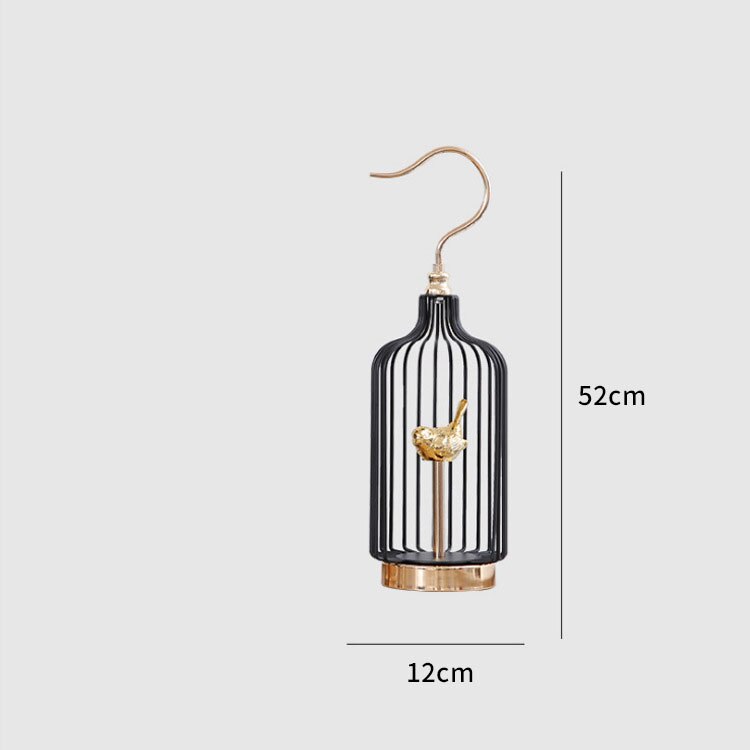 Anyhouz 52cm Golder Handle Birdcage Tabletop Home Decor Modern Art Living Room Display House Decorative Crafts Metal Ornaments-Tabletop Decor-PEROZ Accessories