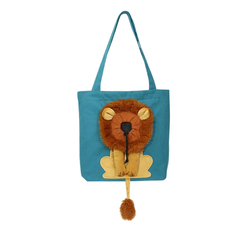 AnyWags Cat Handbag 40cm Lake Blue 3D Lion Soft Collar Pets Carrier Luggage Small Dog Travel Tote Bag With Pet Canvas-Pet Supplies-PEROZ Accessories