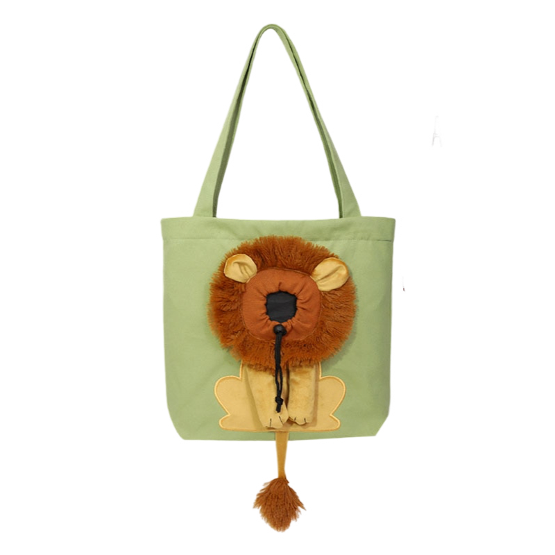 AnyWags Cat Handbag 35cm Light Green 3D Lion Soft Collar Pets Carrier Luggage Small Dog Travel Tote Bag With Pet Canvas-Pet Supplies-PEROZ Accessories