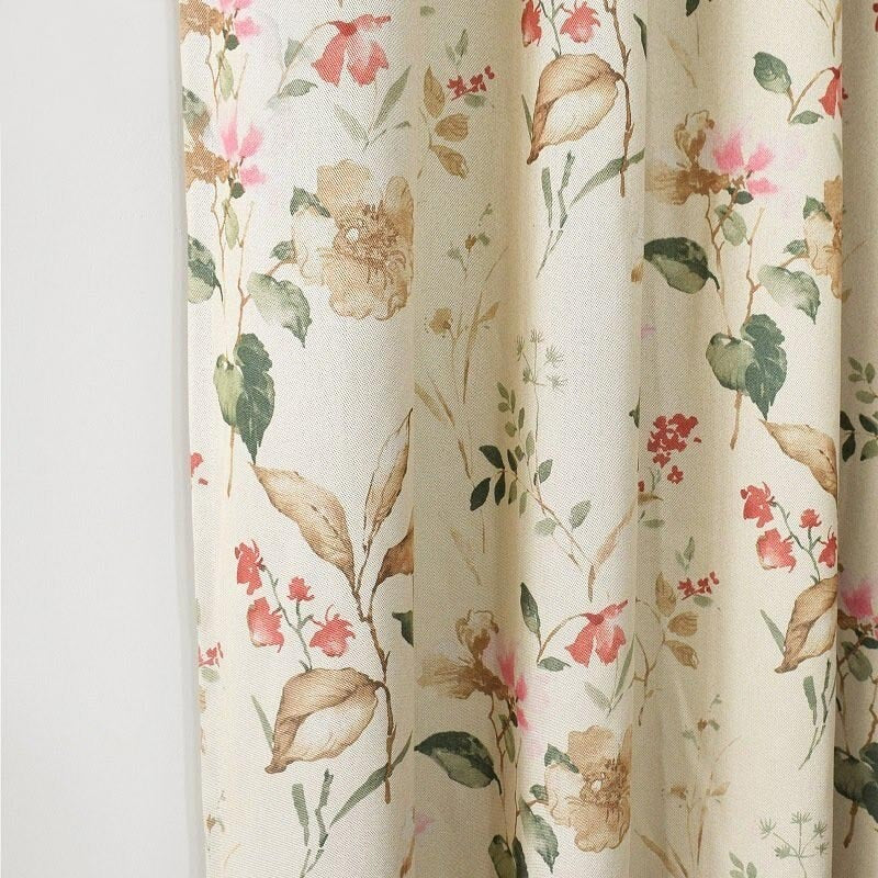 Anyhouz 200cm Curtain Beige Flower Design Modern Luxury Retro Style Texture for Living Room Bedroom Dining Fashion Decor-Curtains & Drapes-PEROZ Accessories