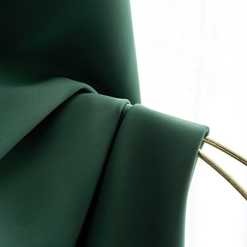 Anyhouz Curtain 400cm Dark Green Modern Blackout Curtains for Living Room Bedroom Window Treatments Sound Proof Curtains Drapes-Curtains & Drapes-PEROZ Accessories
