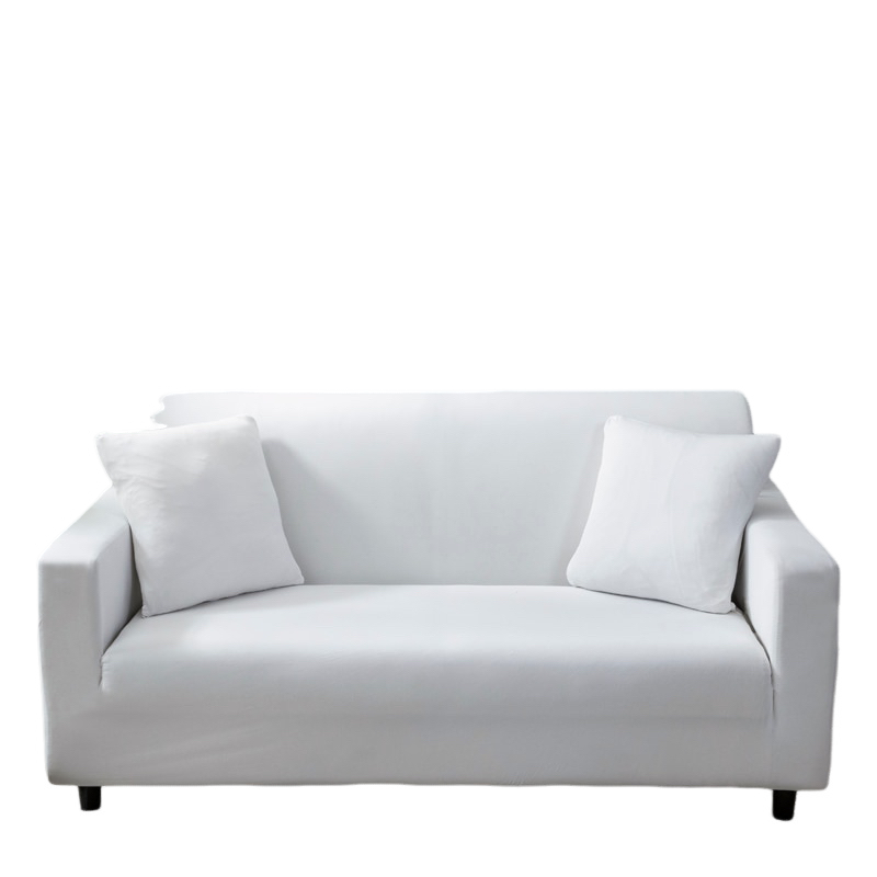 Anyhouz 4 Seater Sofa Cover Plain White Style and Protection For Living Room Sofa Chair Elastic Stretchable Slipcover-Slipcovers-PEROZ Accessories