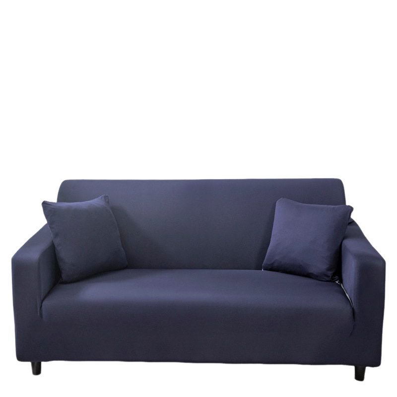 Anyhouz 4 Seater Sofa Cover Plain Navy Blue Style and Protection For Living Room Sofa Chair Elastic Stretchable Slipcover-Slipcovers-PEROZ Accessories
