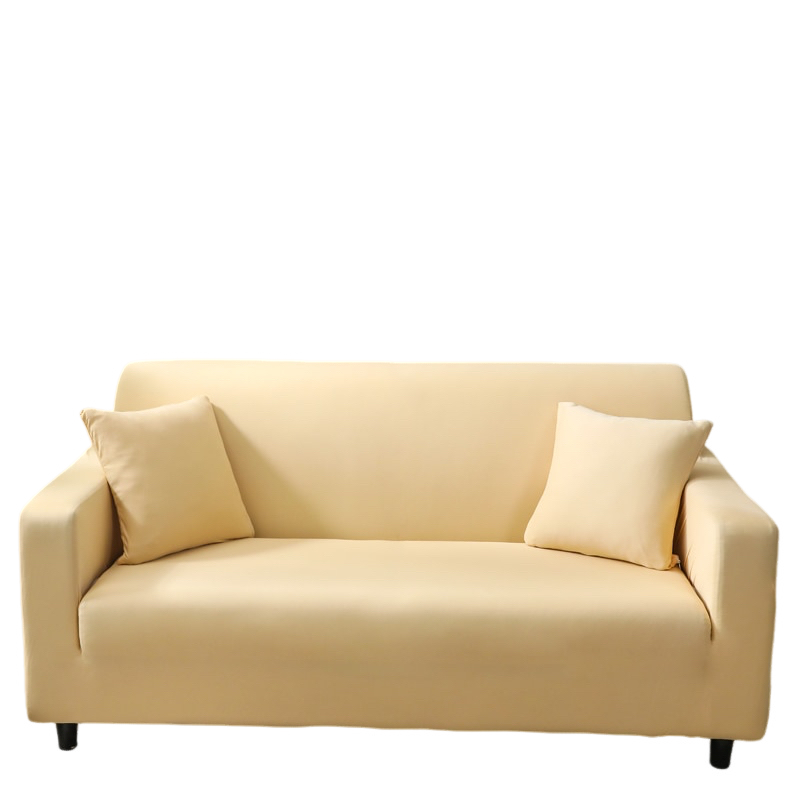 Anyhouz 4 Seater Sofa Cover Plain Beige Style and Protection For Living Room Sofa Chair Elastic Stretchable Slipcover-Slipcovers-PEROZ Accessories