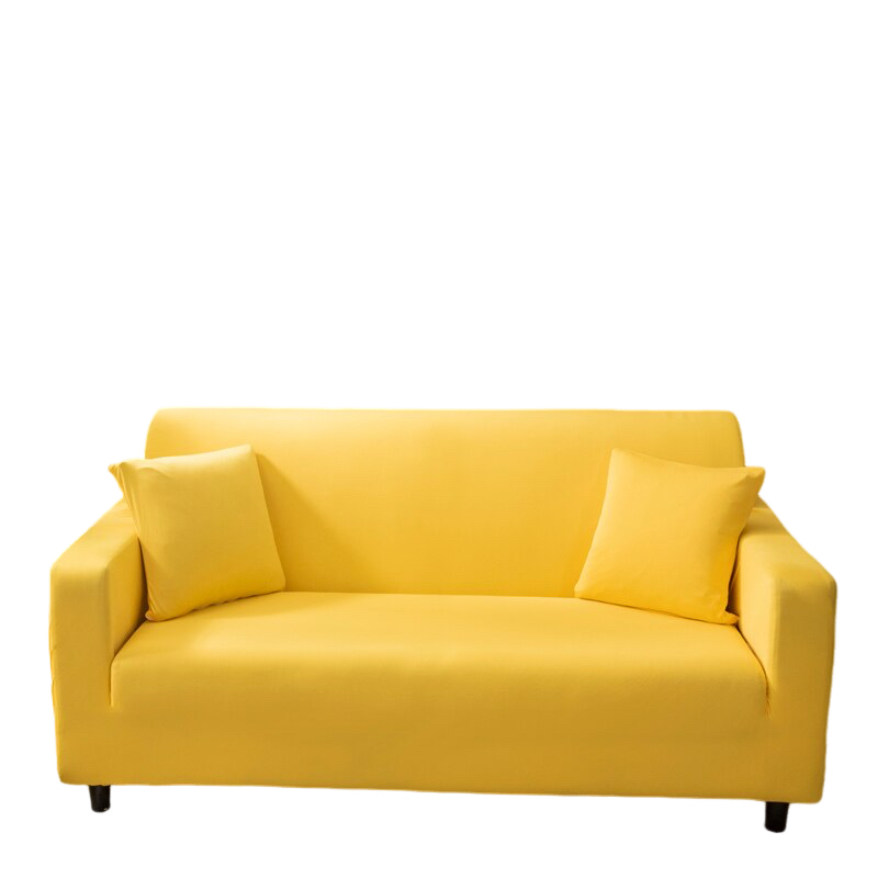Anyhouz 4 Seater Sofa Cover Plain Yellow Style and Protection For Living Room Sofa Chair Elastic Stretchable Slipcover-Slipcovers-PEROZ Accessories
