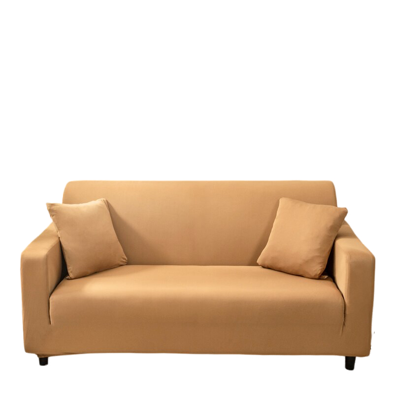 Anyhouz 4 Seater Sofa Cover Plain Caramel Style and Protection For Living Room Sofa Chair Elastic Stretchable Slipcover-Slipcovers-PEROZ Accessories