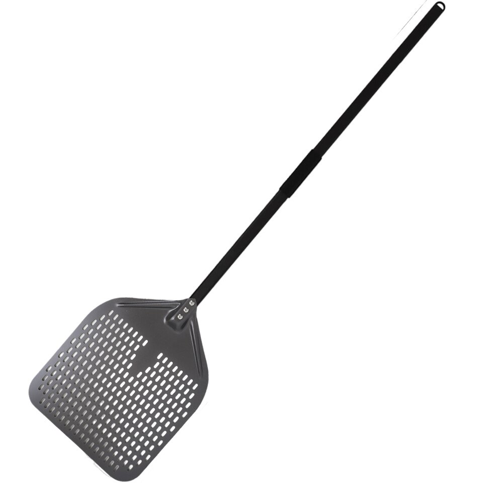 Anygleam Pizza Shovel 35 cm x 1100cm Dark Grey for Perforated Peel with Metal Handle Oven Turning Baking Accessory-Spatula and Shovel-PEROZ Accessories