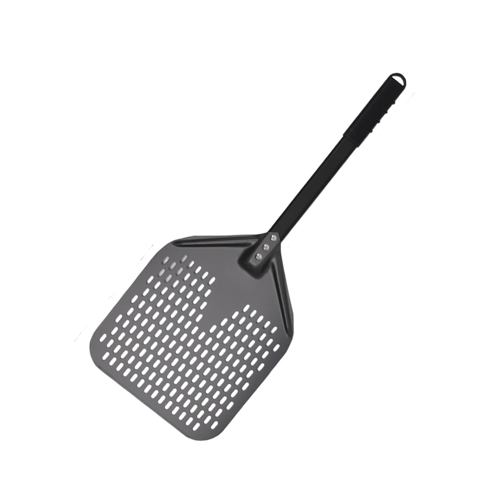 Anygleam Pizza Shovel 28cm X 69cm Dark Grey for Perforated Peel with Metal Handle Oven Turning Baking Accessory-Spatula and Shovel-PEROZ Accessories