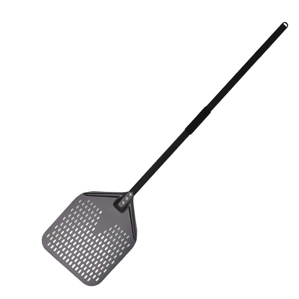 Anygleam Pizza Shovel 28cm X 123.5cm Dark Grey for Perforated Peel with Metal Handle Oven Turning Baking Accessory-Spatula and Shovel-PEROZ Accessories