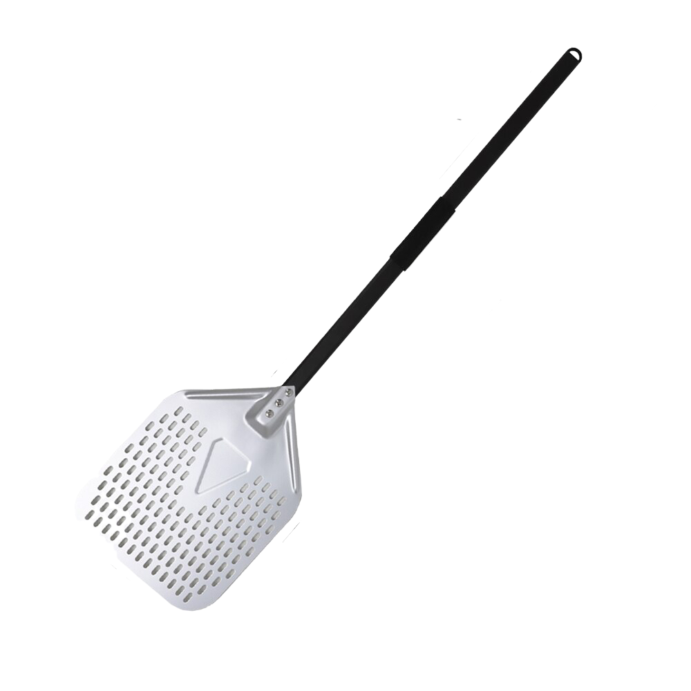 Anygleam Pizza Shovel 28cm X 108.5cm Silver for Perforated Peel with Metal Handle Oven Turning Baking Accessory-Spatula and Shovel-PEROZ Accessories