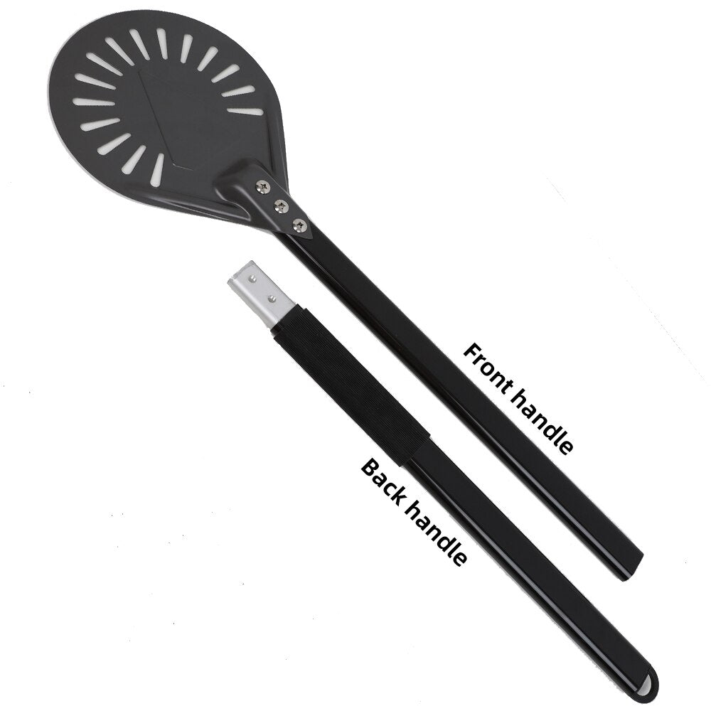 Anygleam Pizza Shovel 100cm Silver for Perforated Peel with Metal Handle Oven Turning Baking Accessory-Spatula and Shovel-PEROZ Accessories