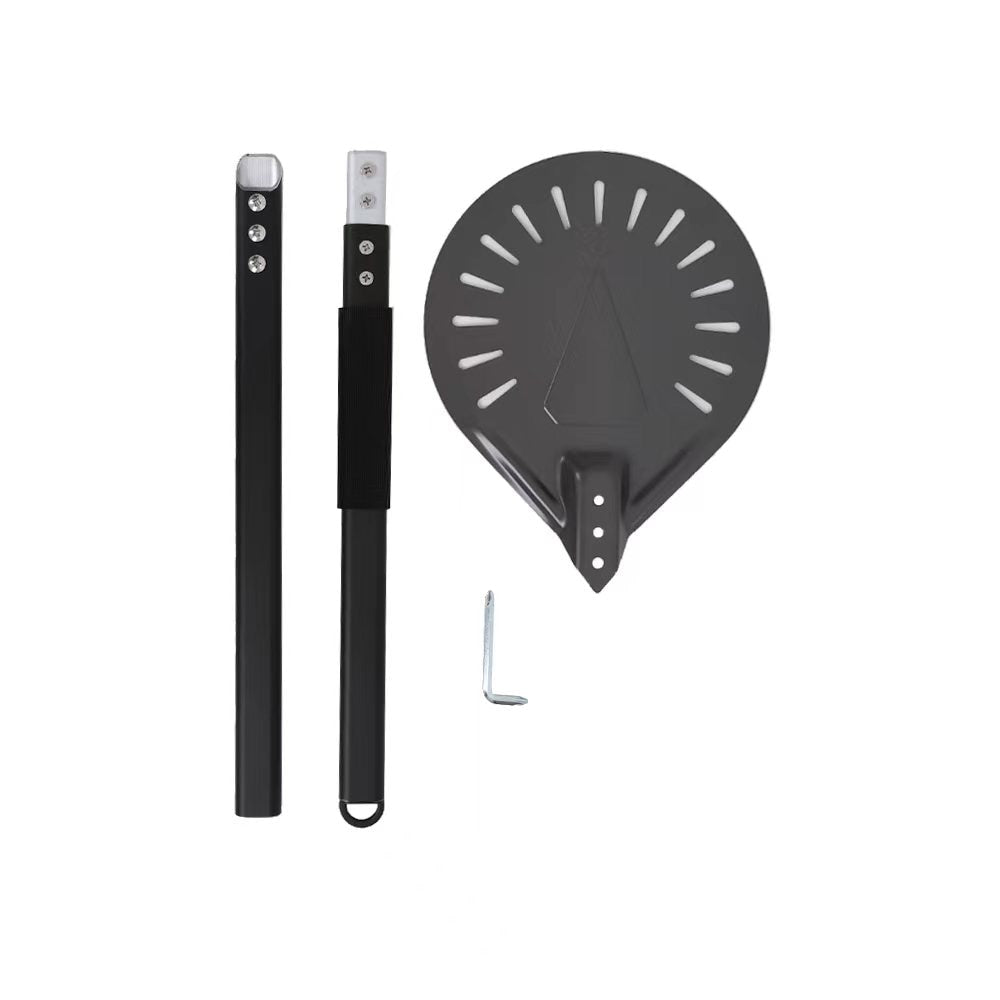 Anygleam Pizza Shovel 112.5cm Dark Grey for Perforated Peel with Metal Handle Oven Turning Baking Accessory-Spatula and Shovel-PEROZ Accessories