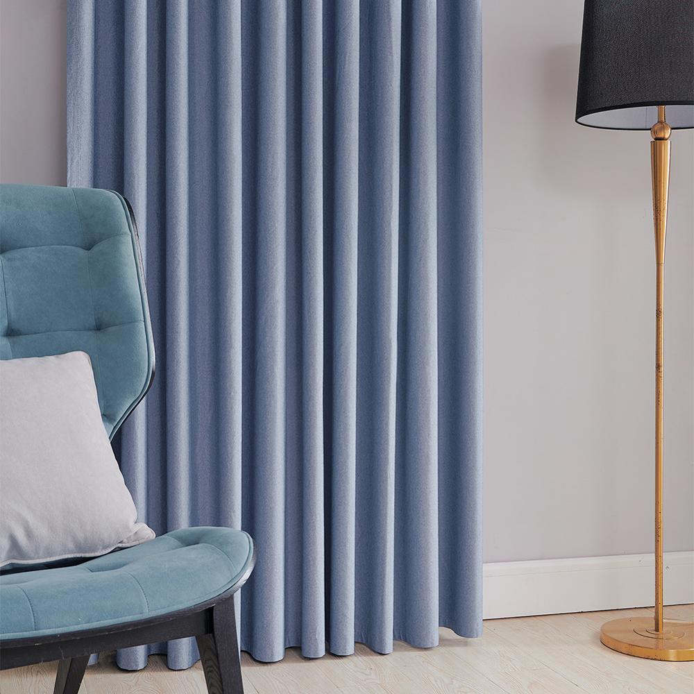 Anyhouz Curtains 150cm Blue Premium Plain Design Window Drape Curtains for Beedroom Living Room-Curtains & Drapes-PEROZ Accessories