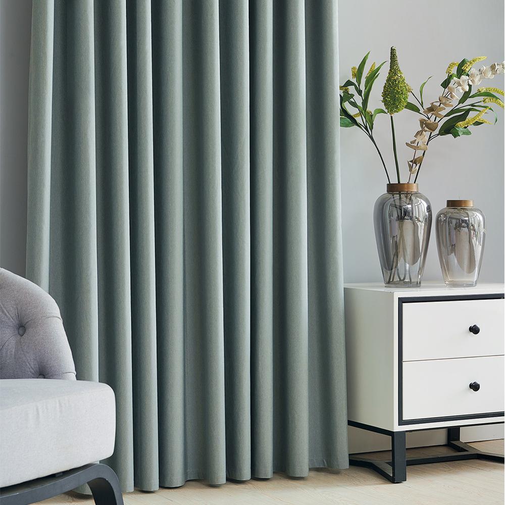 Anyhouz Curtains 100cm Yale Blue Premium Plain Design Window Drape Curtains for Beedroom Living Room-Curtains & Drapes-PEROZ Accessories