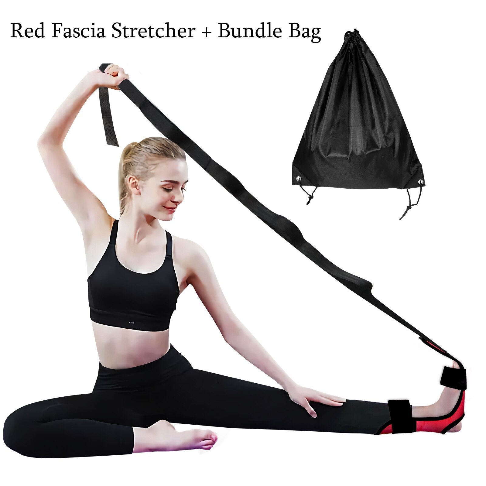 Anyfit Yoga Band Stretcher Solid Red Strap Resistance Belt Pilates Exercise Stretcher Fitness Tool With Bundle Bag-Exercise & Fitness-PEROZ Accessories