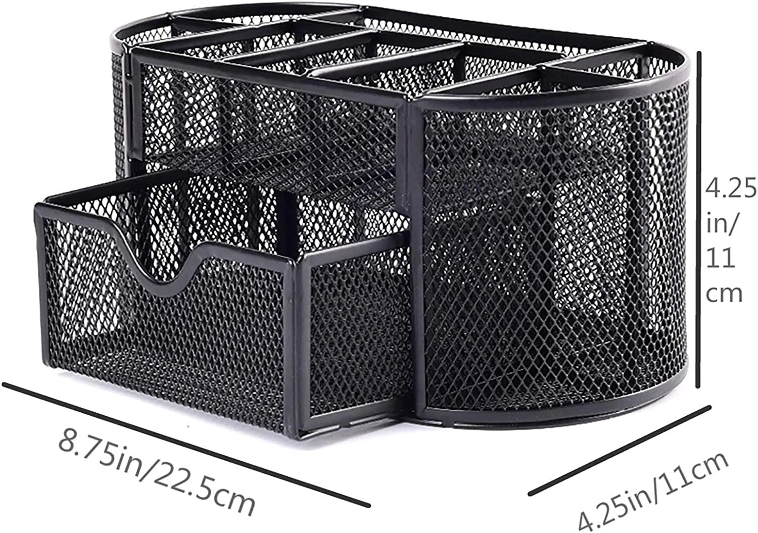 AnyCraft Pink Metal Mesh Stationery Storage Organizer with Large Capacity Compartments for Office and School Supplies-Organizers-PEROZ Accessories