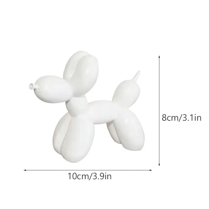 Anyhouz Home Figurine Nordic Balloon Dog White Small Resin for Living Room Desktop Decoration Accessories Gifts-Sculptures & Statues-PEROZ Accessories