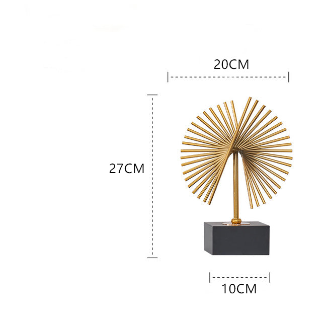 Anyhouz 27cm Luxury Gold Metal Tabletop Home Decor Modern Art Living Room Display House Decorative Crafts Metal Ornaments-Tabletop Decor-PEROZ Accessories