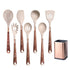 Anygleam Kitchen Utensils Non-stick Brown 7 Set Gold Plated Handle with Support Point and Storage Box Cooking Tool Accessories Heat Resistant Kitchenware-Spatula and Shovel-PEROZ Accessories