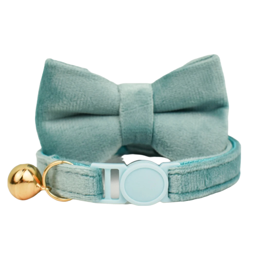 AnyWags Cat Collar Light Green Bow Small with Safety Buckle, Bell, and Durable Strap Stylish and Comfortable Pet Accessor-Cat Supplies-PEROZ Accessories