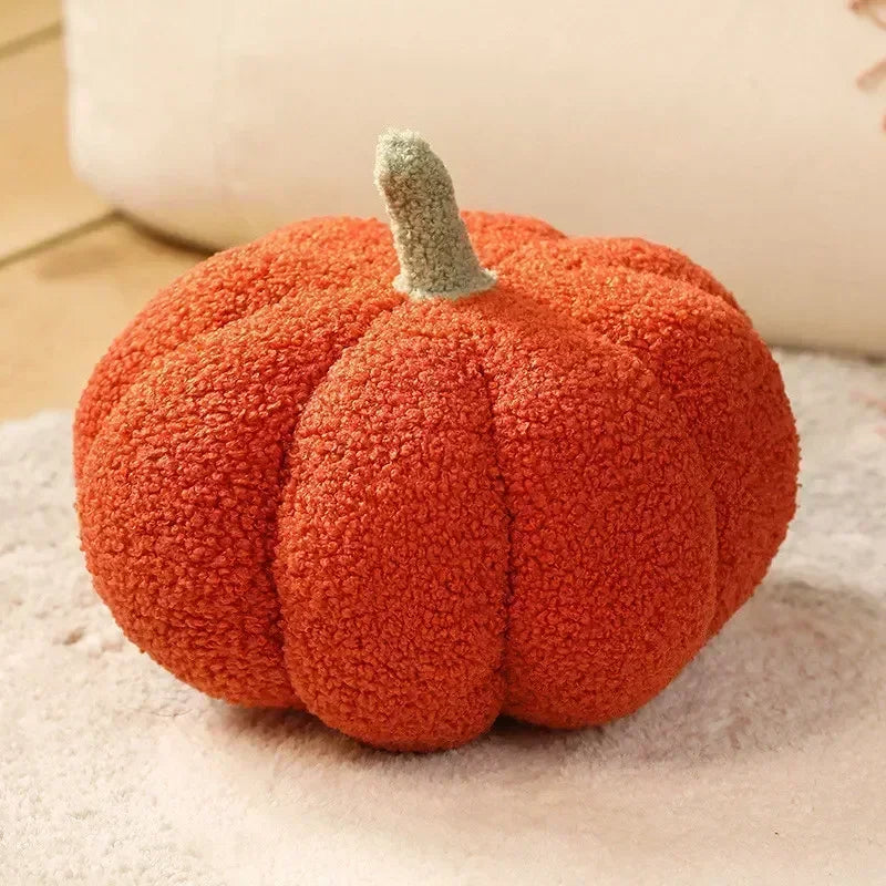 Anyhouz Throw Pillows Dark Orange Lamb Fleece Pumpkin Plush Toys for Home Decor Throw Pillow Living Room Bedroom 28cm-Sleeping Pillow-PEROZ Accessories