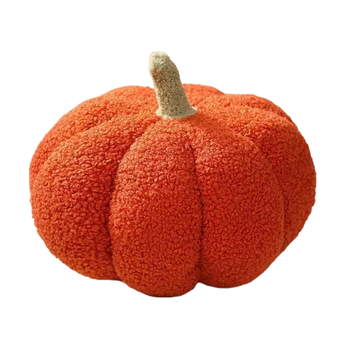 Anyhouz Throw Pillows Dark Orange Lamb Fleece Pumpkin Plush Toys for Home Decor Throw Pillow Living Room Bedroom 28cm-Sleeping Pillow-PEROZ Accessories