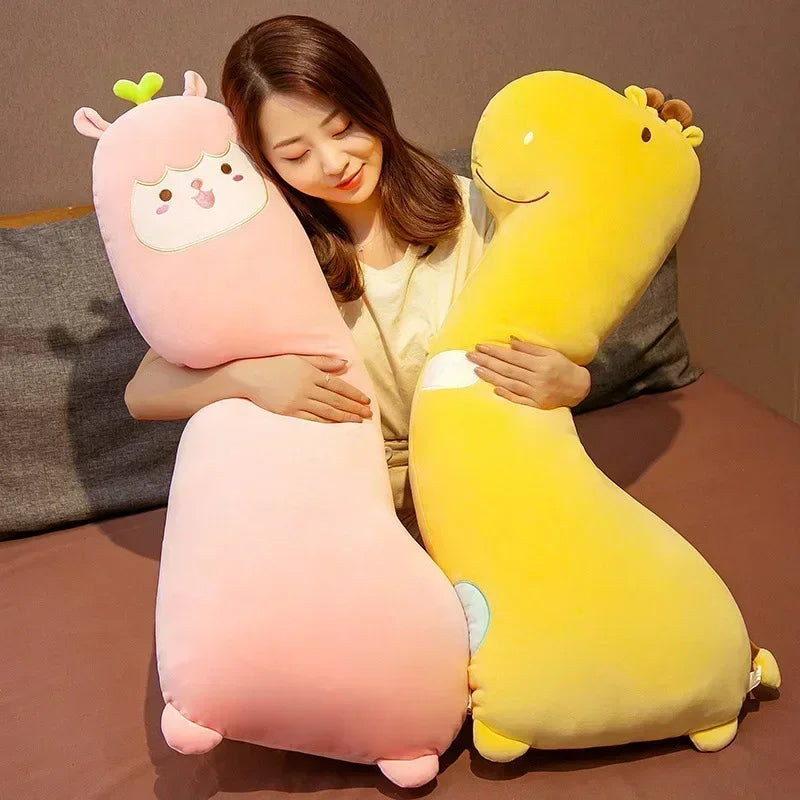 Anyhouz Side Sleeping Body Pillow Pink Lama Lovely Cartoon Animal Soft Cozy Throw Long Pillows 100cm-Sleeping Pillow-PEROZ Accessories