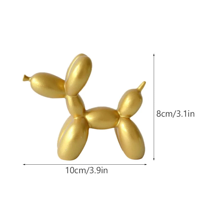 Anyhouz Home Figurine Nordic Balloon Dog Gold Small Resin for Living Room Desktop Decoration Accessories Gifts-Sculptures & Statues-PEROZ Accessories
