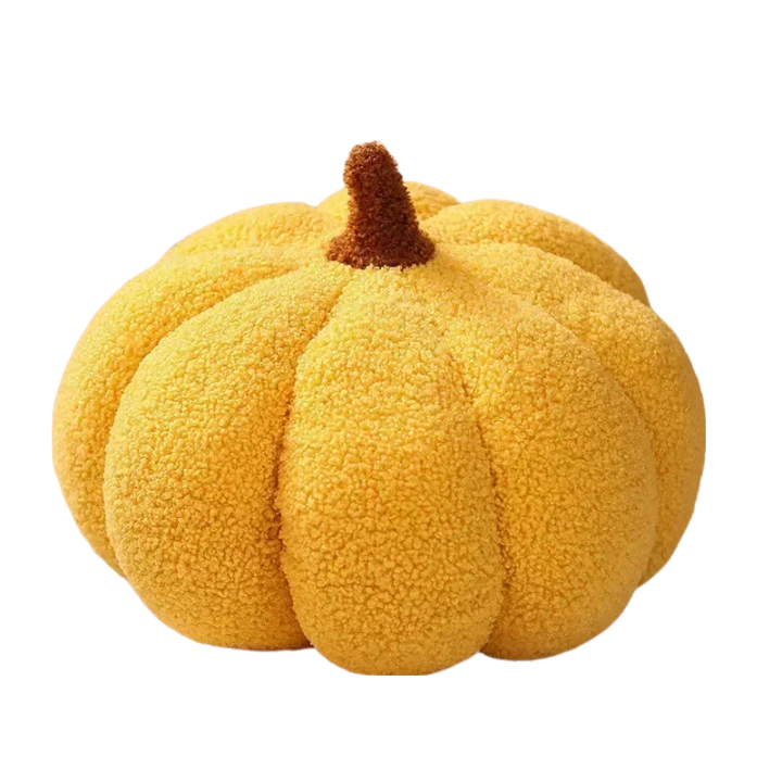 Anyhouz Throw Pillows Yellow Lamb Fleece Pumpkin Plush Toys for Home Decor Throw Pillow Living Room Bedroom 20cm-Sleeping Pillow-PEROZ Accessories