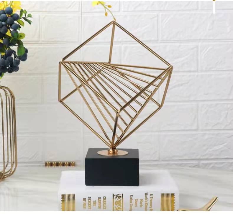 Anyhouz 31cm Rubik Cube Tabletop Home Decor Modern Art Living Room Display House Decorative Crafts Metal Ornaments with Marble Base-Tabletop Decor-PEROZ Accessories