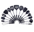Anygleam Kitchen Utensils Non-stick Black/ Silver 15 Set Cooking Tool Accessories Heat Resistant Kitchenware-Spatula and Shovel-PEROZ Accessories