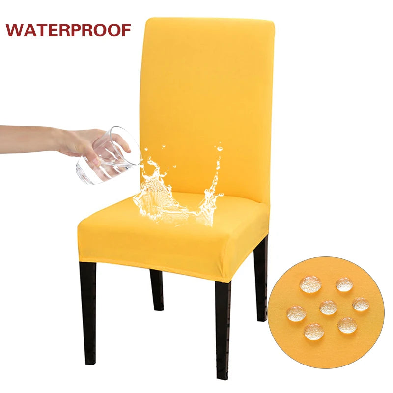 Anyhouz Chair Cover Yellow with Anti-Dirt and Waterproof Elastic Material for Dining Room Kitchen Wedding Hotel Banquet Restaurant-Chair Cover-PEROZ Accessories