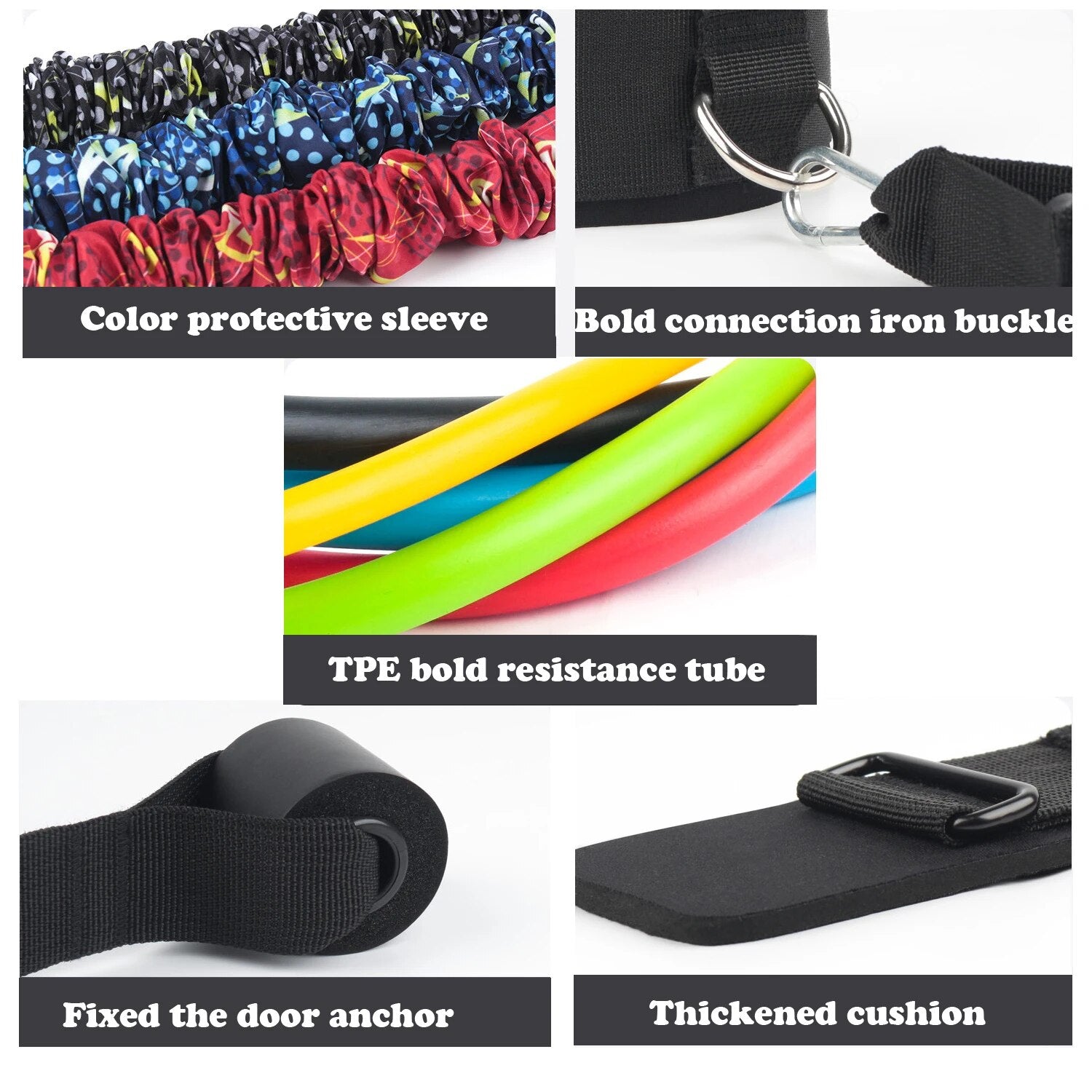 Anyfit Resistance Band Black Booty Training Ankle Kickback Strap Set Leg Hip Power Workout Pull Rope Gym-Exercise & Fitness-PEROZ Accessories