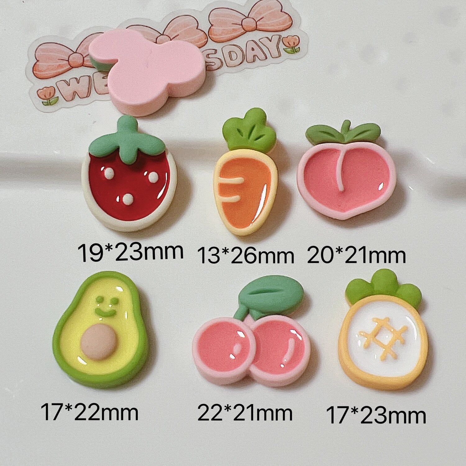 Anykidz 6pcs Creamy Fruit Design Shoe Charm Accessories Jeans Clogs Pendant Pin Designer Ornament Jibbitz for Crocs-Shoe Charms-PEROZ Accessories