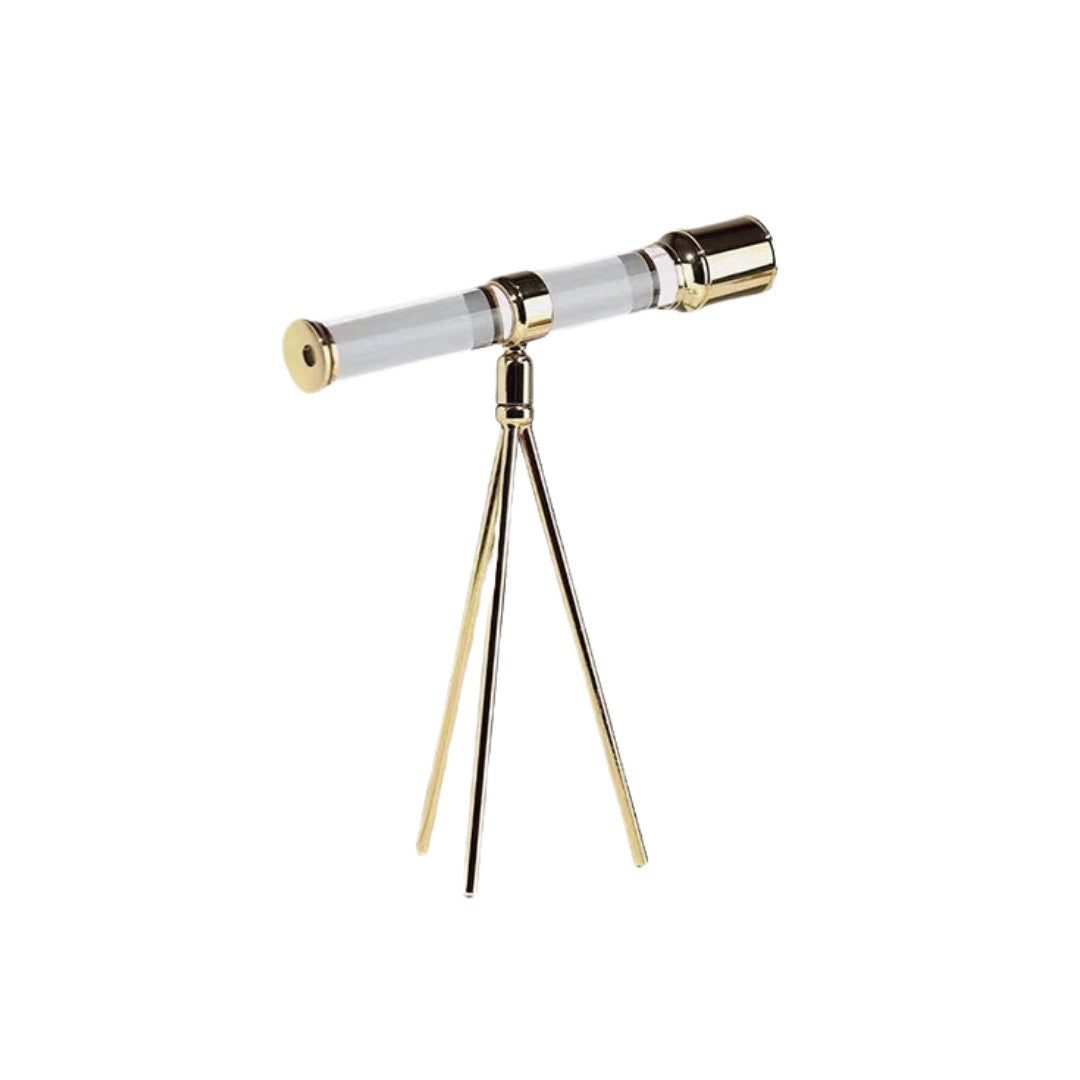 Anyhouz 13*28.5*30cm Modern Crystal Telescope Sculpture Tabletop Home Decor Modern Art Living Room Display House Decorative Crafts Metal Ornaments-Ornaments-PEROZ Accessories