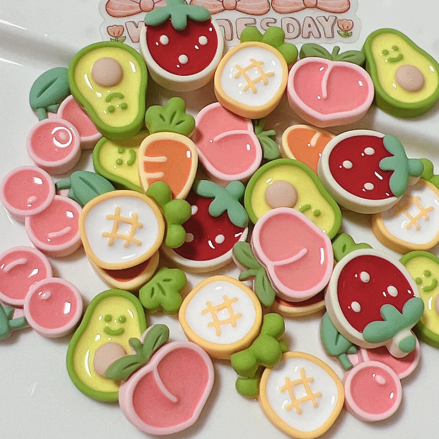 Anykidz 6pcs Creamy Fruit Design Shoe Charm Accessories Jeans Clogs Pendant Pin Designer Ornament Jibbitz for Crocs-Shoe Charms-PEROZ Accessories