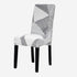 Anyhouz Chair Cover White Linear Design with Anti-Dirt and Elastic Material for Dining Room Kitchen Wedding Hotel Banquet Restaurant-Chair Cover-PEROZ Accessories