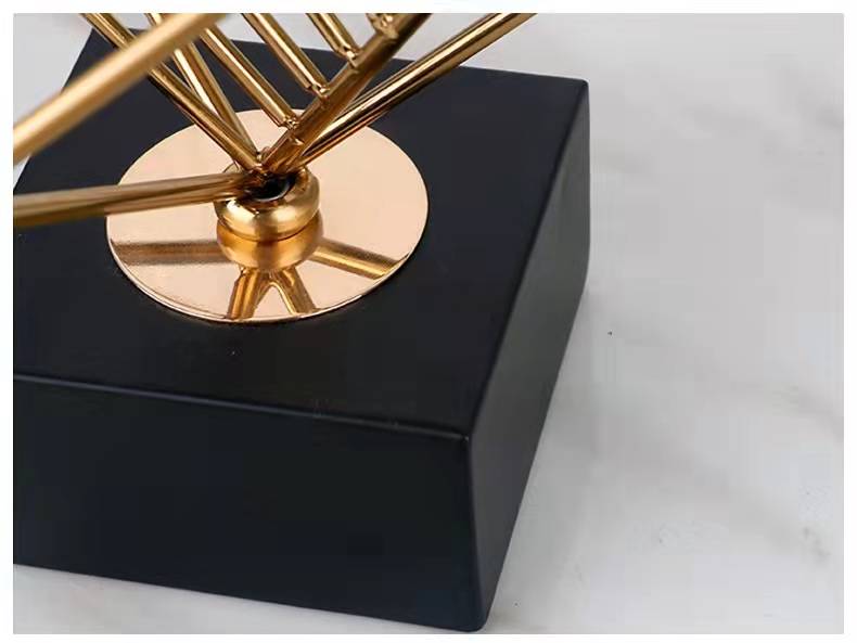 Anyhouz 31cm Rubik Cube Tabletop Home Decor Modern Art Living Room Display House Decorative Crafts Metal Ornaments with Marble Base-Tabletop Decor-PEROZ Accessories