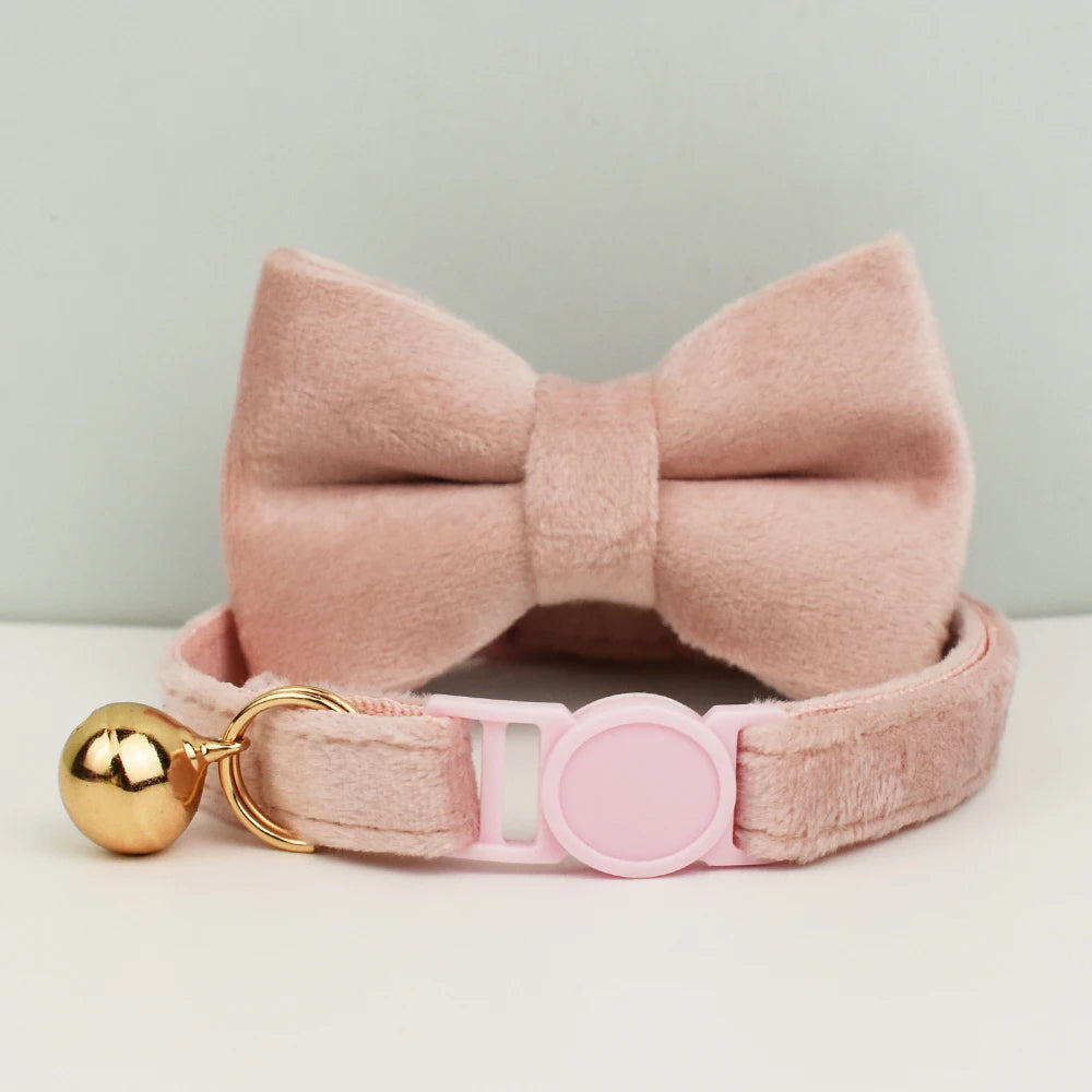 AnyWags Cat Collar Baby Pink Bow Small with Safety Buckle, Bell, and Durable Strap Stylish and Comfortable Pet Accessor-Cat Supplies-PEROZ Accessories