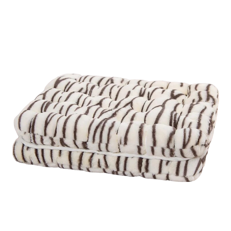 Anyhouz Plush Pillow White Tiger Square Double Biscuit Shape Stuffed Soft Pillow Seat Cushion Room Decor-Pillow-PEROZ Accessories
