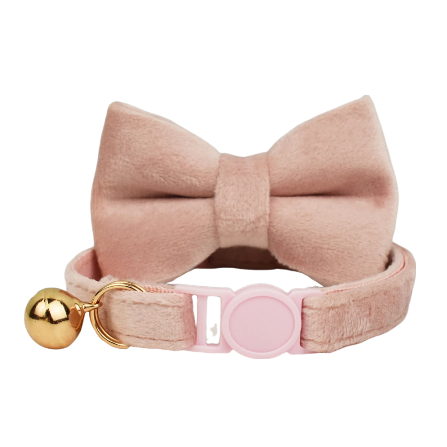AnyWags Cat Collar Baby Pink Bow Small with Safety Buckle, Bell, and Durable Strap Stylish and Comfortable Pet Accessor-Cat Supplies-PEROZ Accessories