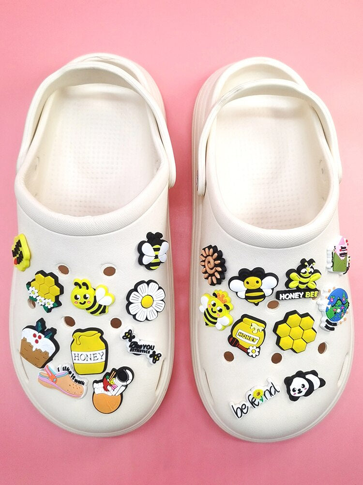 Anykidz 20pcs Random Color Cartoon Shoe Charm Accessories Jeans Clogs Pendants Designer Ornament Jibbitz for Crocs-Shoe Accessories-PEROZ Accessories