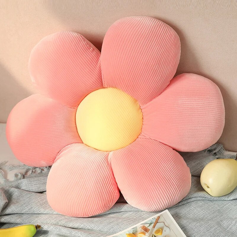 Anyhouz Plush Pillow Pink Flower Shape Stuffed Soft Pillow Seat Cushion Room Decor 50-55cm-Pillow-PEROZ Accessories