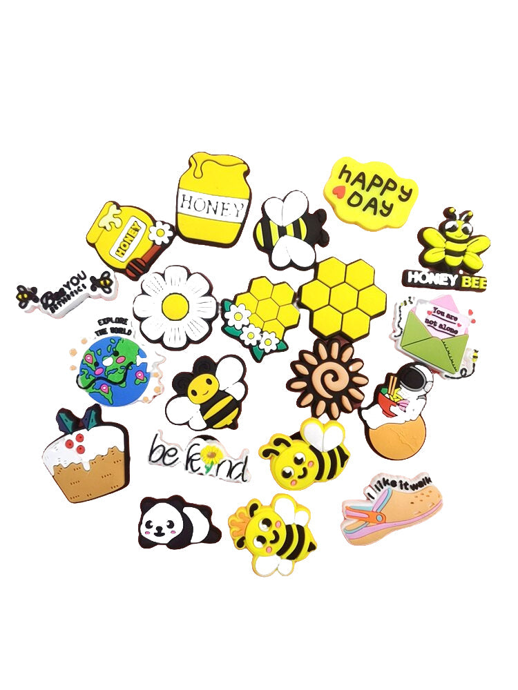 Anykidz 20pcs Random Color Cartoon Shoe Charm Accessories Jeans Clogs Pendants Designer Ornament Jibbitz for Crocs-Shoe Accessories-PEROZ Accessories