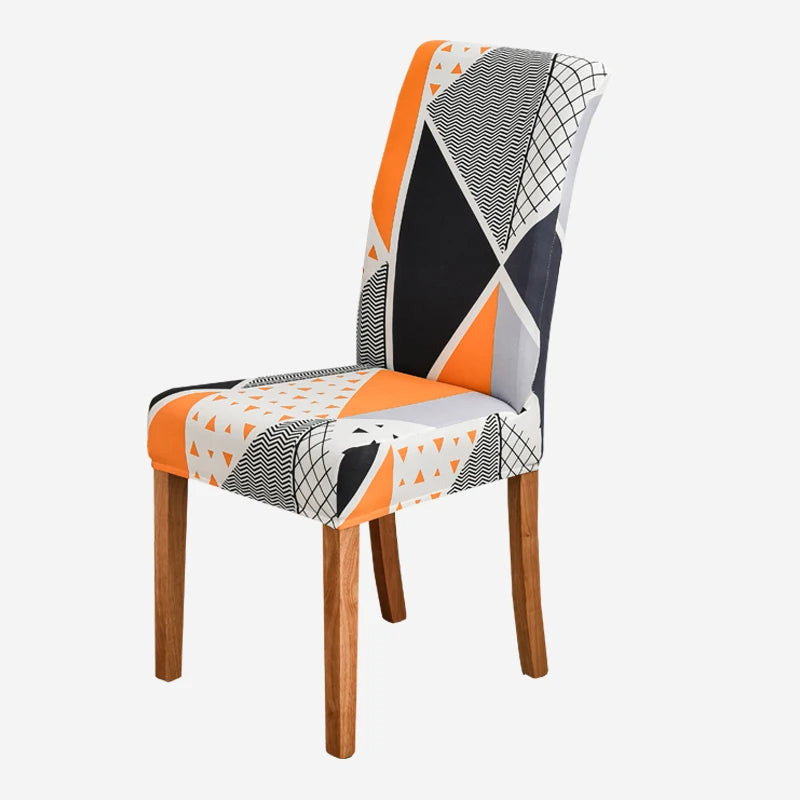 Anyhouz Chair Cover Orange Pattern Design with Anti-Dirt and Elastic Material for Dining Room Kitchen Wedding Hotel Banquet Restaurant-Chair Cover-PEROZ Accessories