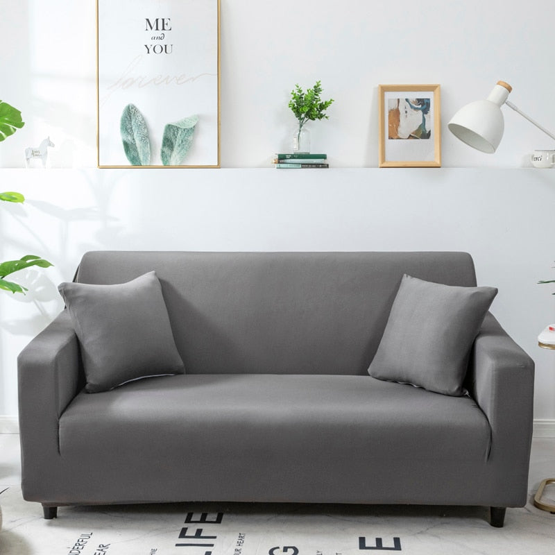 Anyhouz 3 Seater Sofa Cover Plain Grey Style and Protection For Living Room Sofa Chair Elastic Stretchable Slipcover-Slipcovers-PEROZ Accessories