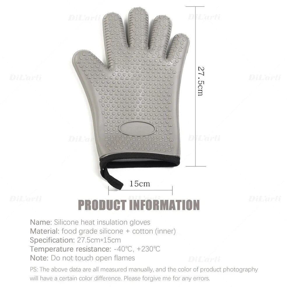 Anygleam Insulation Gloves 2pc Silicone Kitchen Accessories with Inner Cotton Heat Resistant Tool Kit Kitchenware for Cooking and Baking-PEROZ Accessories