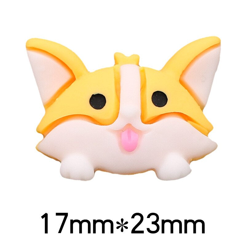Anykidz 5pcs Dog Head Design Shoe Charm Accessories Jeans Clogs Pendant Pin Designer Ornament Jibbitz for Crocs-Shoe Charms-PEROZ Accessories